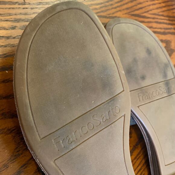 Franco Sarto Slides Slip Ons 8M GLAZE Leather Metal Ring Embellishment USED - Picture 8 of 13